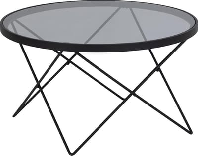 Salontafel Andreas Smoke Glas Ø80cm - Giga Living