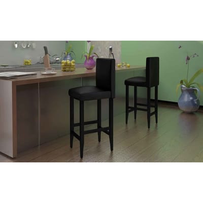 vidaXL - Barkrukken - 6 - st - kunstleer - zwart