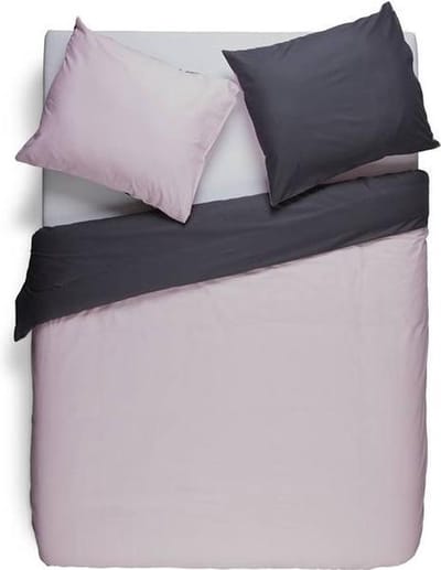 Snoozing Two Tone - Dekbedovertrek - Tweepersoons - 200x200/220 cm + 2 kussenslopen 60x70 cm - Roze/Antraciet