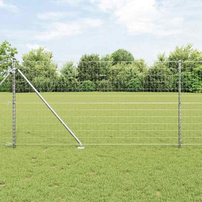 vidaXL - Euro-hek - met - grondpennen - 25 - x - 1 - m - Gegalvaniseerd - staal - Mesh