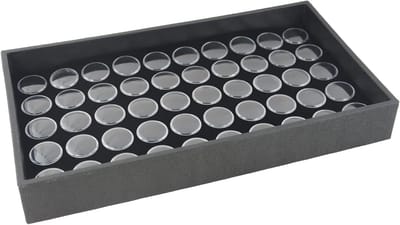 Opbergtray met Potjes - Sieraden Organizer - Sieraden Sorteren - Stapelbaar Ontwerp - 50 Potjes - Zwart