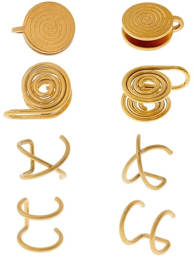 Dailygoods- Drukoorbellen 8 Stuks - Roestvrij Staal - Verstelbare Clip - Manchet Oorbellen - Spiraal Oorbellen - Compressie Oorbellen
