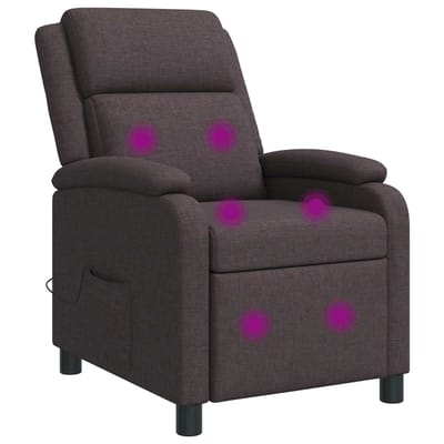vidaXL - Massage - Relaxstoel - Donkerbruin - Stof