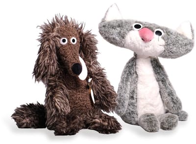 Set figuren stinkhond en plattekat - mini