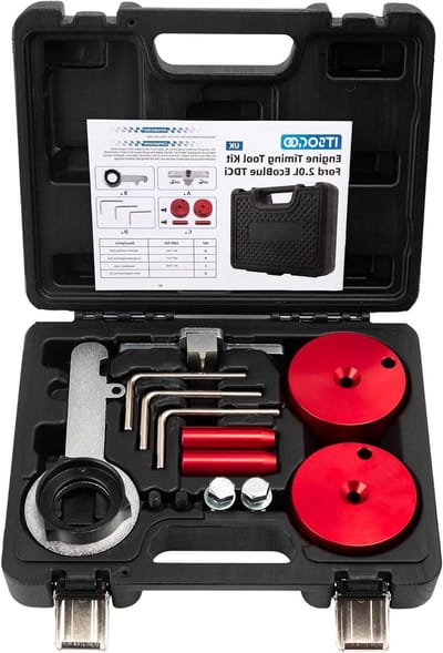 Motor Timing Tool Kit - Tandriem Gereedschap - Motor Reparatie - Efficiënte Riemvervanging - 12 Delig - Zilver