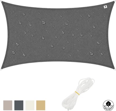 4gardenz Schaduwdoek Waterafstotend Rechthoek 2x4 mtr - Grijs