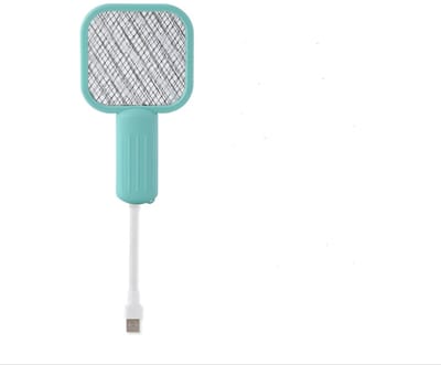 3500V elektrische vliegenmepper, 2-in-1 USB-oplaadbaar met insectenstandaard en muggenlampfunctie, geschikt voor binnen en buiten (groen)