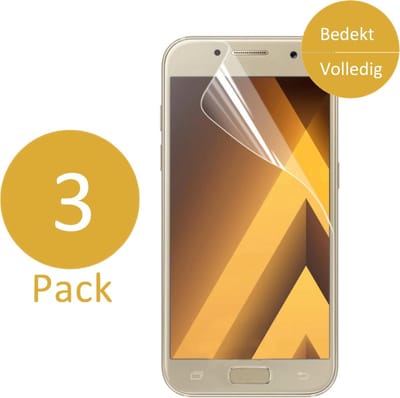 3x Screenprotector geschikt voor Samsung Galaxy A7 (2017) - Glas PET Folie Screenprotector Transparant 0.2mm 9H (Full Screen Protector)