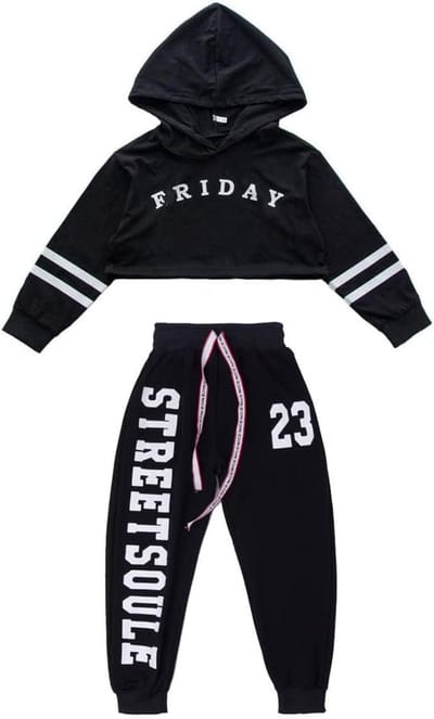 Hiphop Danskleding Set voor Meisjes Streetdance Outfit Crop Top en Broek