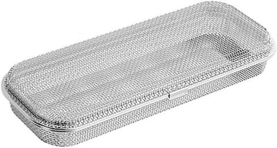 Bestekmand Vaatwasser - Lepel Houder - Hygiënisch Afwassen - Roestvrij Staal - 30 x 12 cm - Zilver