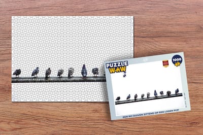 Puzzel Een rij duiven zittend op een loden pijp - Legpuzzel - Puzzel 1000 stukjes volwassenen