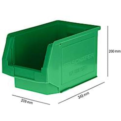 Magazijnbak LF 322 SSI Schäfer - polypropeen - L 343 x B 209 x H 200 mm - 10,4 l - groen