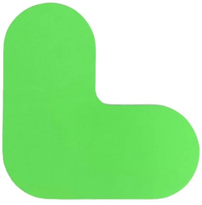 Hoekstuk (L-vorm) Groen 190 x 190 mm - vloersticker met vlakke toplaag