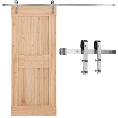 VEVOR Schuifdeursysteem 2,44 m, schuifdeurbeslag, draagvermogen 150 kg, compatibel met 107 tot 122 cm breedte en 34,92 tot 44,45 mm dikte, duurzame rail en J-vormige rol