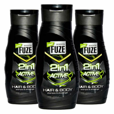 Body-X Fuze Douchegel Hair & Body Active - 3 x 300 ml - Voordeelverpakking