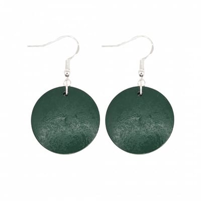 Zilveren oorhangers hout 2.5 cm groen Tordis -Charme Bijoux