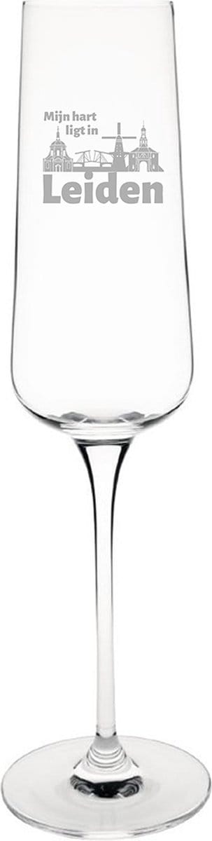 Gegraveerde Champagneglas 27cl Leiden