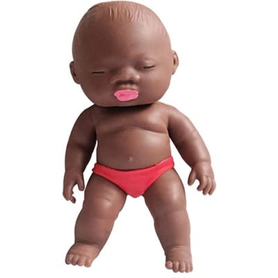 Volledig Lichaam TPR Simulatie Mini Schattige Reborn Poppen Zacht Levensgetrouw Baby Speelgoed Amerikaans Zwart Reborn Zwarte Handpalm Poppen Speelgoed Meisjes Cadeau 7cm x 13cm