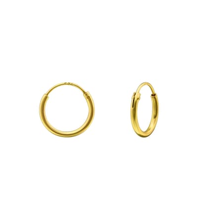 Montebello Oorbellen Alina XS - 925 Zilver Verguld - 1,2mm - ∅10mm