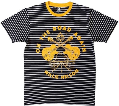 Willie Nelson - On The Road Again Ringer Heren T-shirt - S - Zwart