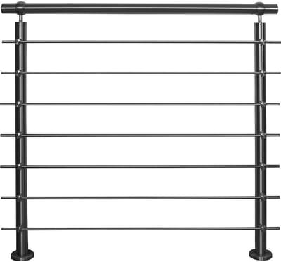 Roestvrijstalen balustrade voor balkon, terras en trap - 1,5 m met 7 horizontale stangen
