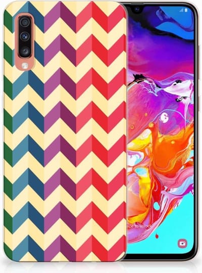 Samsung Galaxy A70 TPU bumper Zigzag Multi Color