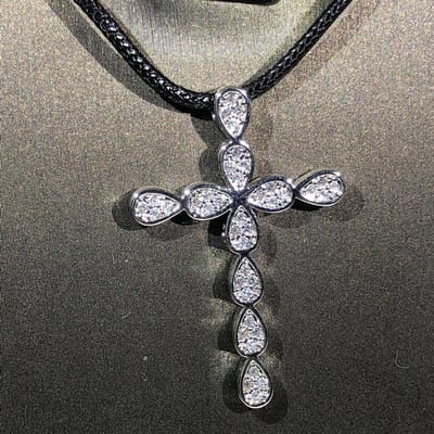 925 sterling koper mode sieraden kruis hanger trui ketting dames witte zirkonia kruis hanger sieraden cadeau religie gray