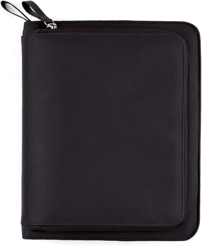 Agenda met Ritssluiting - Planner Organizer - Weekoverzicht Verticaal - Synthetisch Afdekmateriaal - 155x215 mm - Zwart