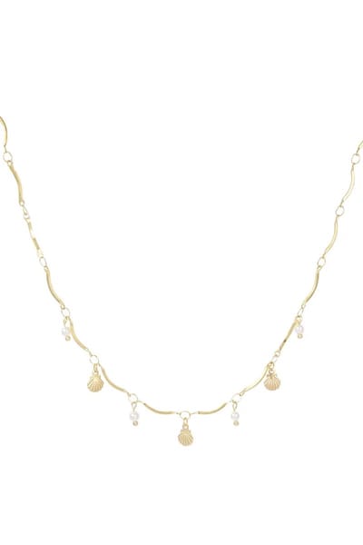 Ketting schelp - parels - strand - stainless steel - bedelketting - strand - dames - yehwang- meiden