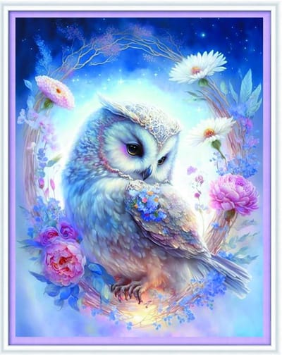 Cross Stitch Kits 11 Count Stamped, Dieren en Bloemen Borduurset met Toebehoren (40x50CM) - Creatief Borduren en Hobbyset