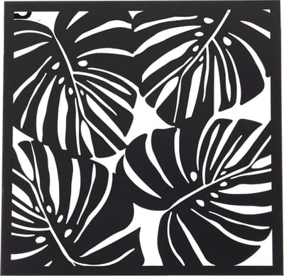 Wanddecoratie - Monstera - Zwart - L29xH29