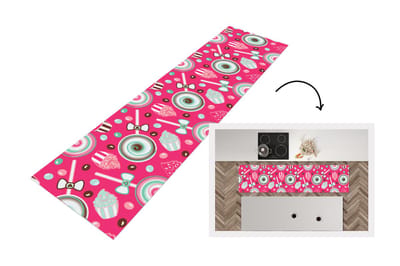 Keukenloper - Loper keuken - Design - Snoep - Candy - Roze - 200x50 cm - Keukenloper vinyl