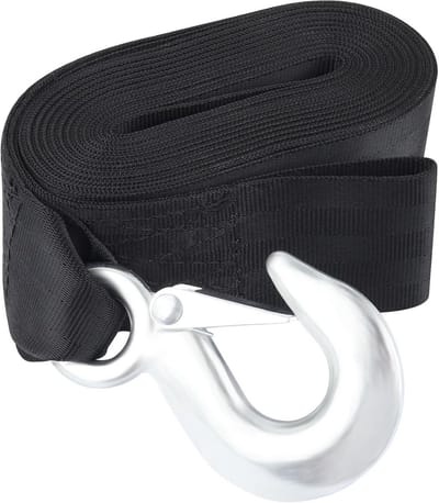 Heavy Duty Sleepriem 5 cm x 6 Meter met Trekhaak voor Auto Berging en Noodherstel