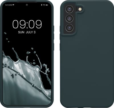kwmobile telefoonhoesje geschikt voor Samsung Galaxy S22 Plus - Hoesje met siliconen coating - Smartphone case in leisteen