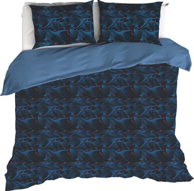 De Witte Lietaer Dekbedovertrek Cobra, Blue Fusion - 240 x 220 - Katoen Percal