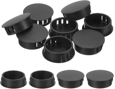 Gat Afdekkers - Blind Stopper - Meubels Afwerken - Druk-in Installatie - 12 Stuks - Zwart