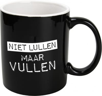 Mok - Koffie - Zwart Wit - Snoepmix - Niet lullen maar vullen - lint: Speciaal voor jou” - Cadeauverpakking