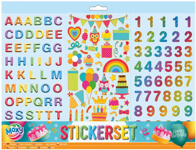 Stickerset voor Kinderen Party Thema - Alfabet Stickers - Cijfer Stickers