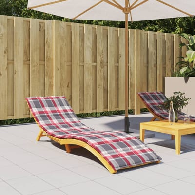 vidaXL - Ligbedkussen - 200x50x3 - cm - oxford - stof - ruitpatroon - rood