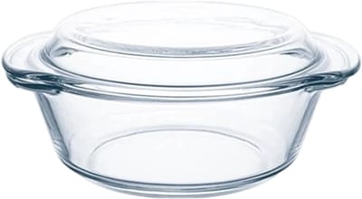 longziming -1 Stuk Hittebestendige Glazen Pan met Deksel – Transparante Soepkom voor Magnetron, Borosilicaat Glas voor Melk, Stoofpot en Voedselopslag