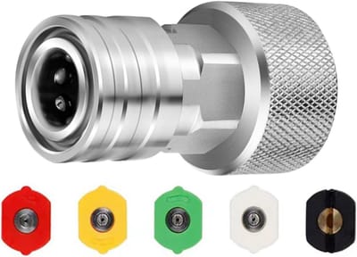 Tuinslang Adapter - Hogedruk Koppeling - Tuinonderhoud Water - Roestvrij Staal - 3/4 GHT 1/4 - Zilver