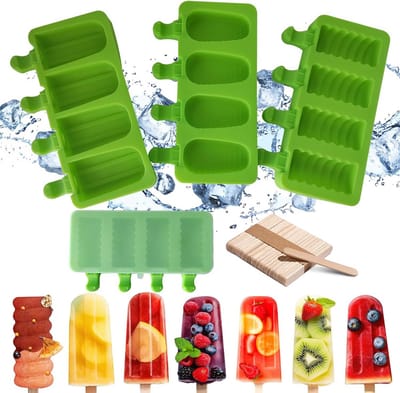 IJsjes Mallen - DIY Snacks - Zelf Snacks Maken - Herbruikbaar Siliconen - 12 Holtes - Groen