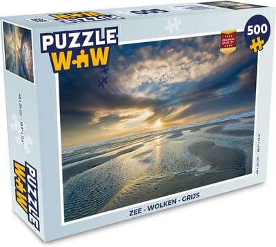 Puzzel Zee - Wolken - Grijs - Legpuzzel - Puzzel 500 stukjes