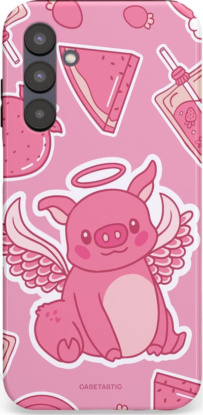 Casetastic Hoesje Geschikt voor Samsung A25 - Stijlvolle Beschermende Duo-layer Case - Varken vleugels