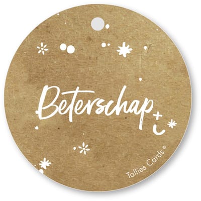 Tallies Cards - kadokaartjes  - bloemenkaartjes - Beterschap - Kraft Look a Like - set van 5 kaarten - beterschap - ziekte - 100% Duurzaam