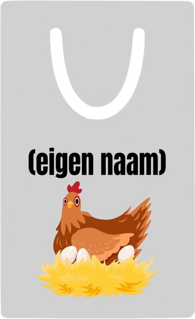 Hacebo® - kip met nest met eigen naam metalen boekenlegger - Kippen - kippen liefhebbers - iemand die houdt van kippen - verjaardag - cadeau - kado Bladwijzer boekenleggers - 7.6 cm x 5cm
