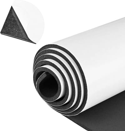 Zelfklevend Cellulair Rubber Schuim 300 mm x 6 mm x 2 m voor Deur- en Raamafdichting, Geluiddemping en Weerbescherming