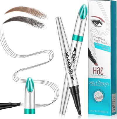 Langdurige Waterproof Eyebrow Pen met 4 Vorkpunten - Natuurlijke Uiterlijk, Smudge Proof en 3D Microblading Effect voor Perfecte Wenkbrauwen