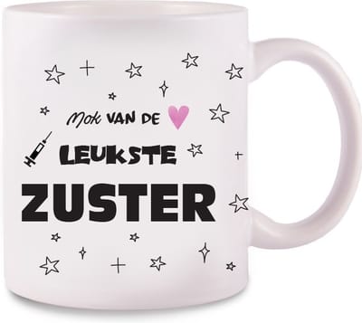 Hospitrix Mok Leukste Zuster - Zorgpersoneel - Ziekenhuis - Verpleegster Accessoires - Cadeau Verpleegkundige - Wit - Verpleegkundige Accessoires - Nurse Cadeau - Verpleegkundige Mok