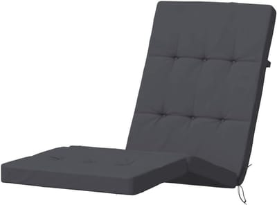 Ligstoelkussens - Tuinkussen set - Buiten ontspannen - Waterafstotende stof - 2 stuks - Antraciet